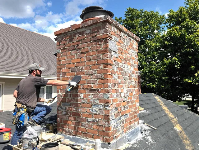 Completed chimney rebuild by Northbridge Chimney Sweep in Northbridge, MA