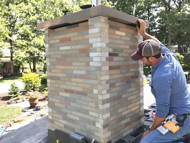 Northbridge Chimney Sweep completing a modern chimney remodel in Northbridge, MA