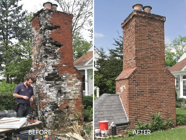Northbridge Chimney Sweep performing a full chimney restoration in Northbridge, MA