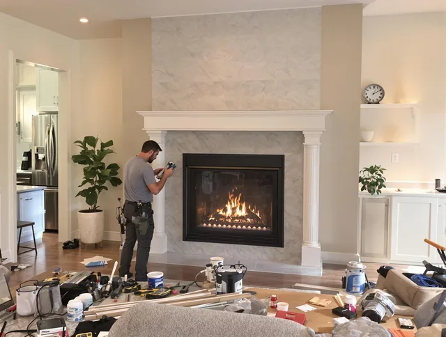 Newly installed fireplace by Northbridge Chimney Sweep in Northbridge, MA