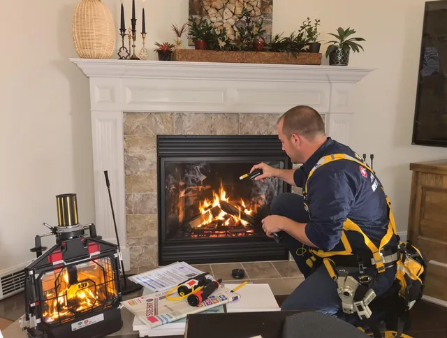 Safety-focused fireplace inspection by Northbridge Chimney Sweep in Northbridge, MA
